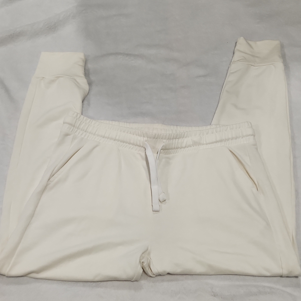 Adrienne Vittadini Cream Track Pants